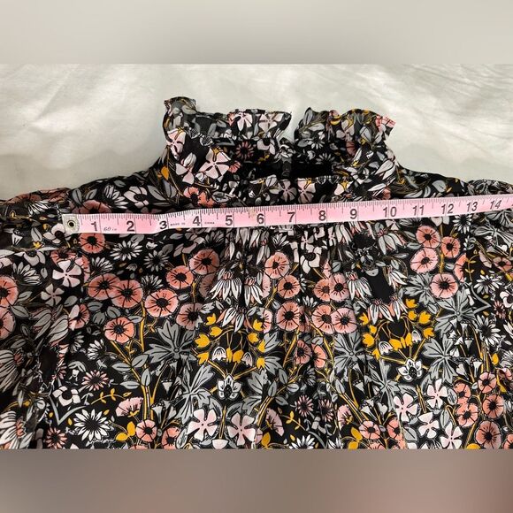 JULIA JORDAN Ruffle Mock Neck Floral Midi Dress, Short Flutter Sleeve, Size 6 - Picture 10 of 16